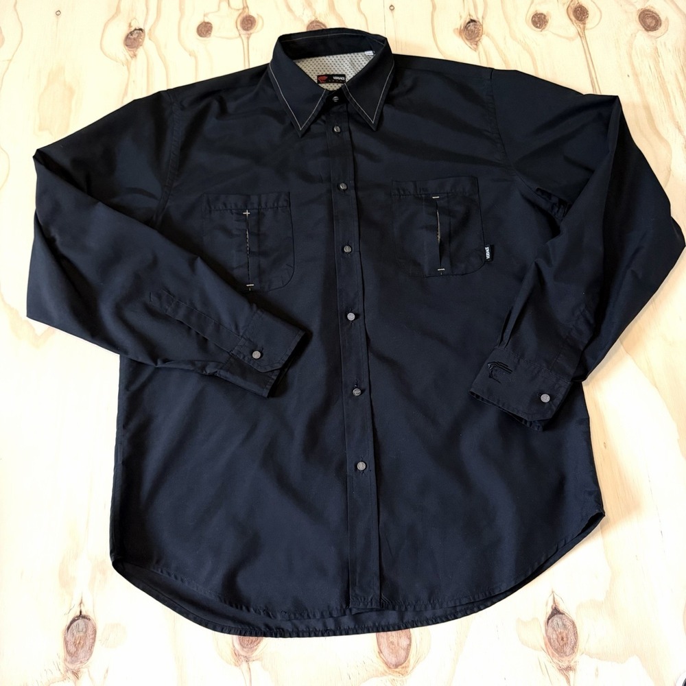 Versace Sport  Vintage Utility Shirt Black Size Large Long Sleeve